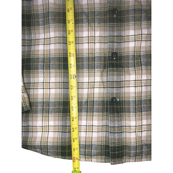 Eddie Bauer Relaxed Fit Plaid Button-Up Shirt XL Green Yellow 100% Cotton - Picture 4 of 5